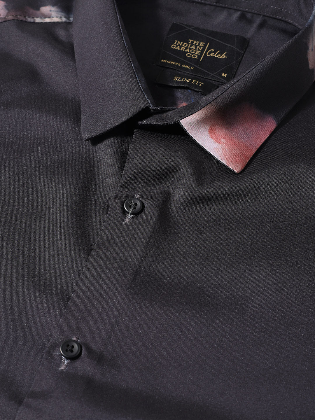Men's Black Slim Fit Printed Party Wear Shirt - Image 6