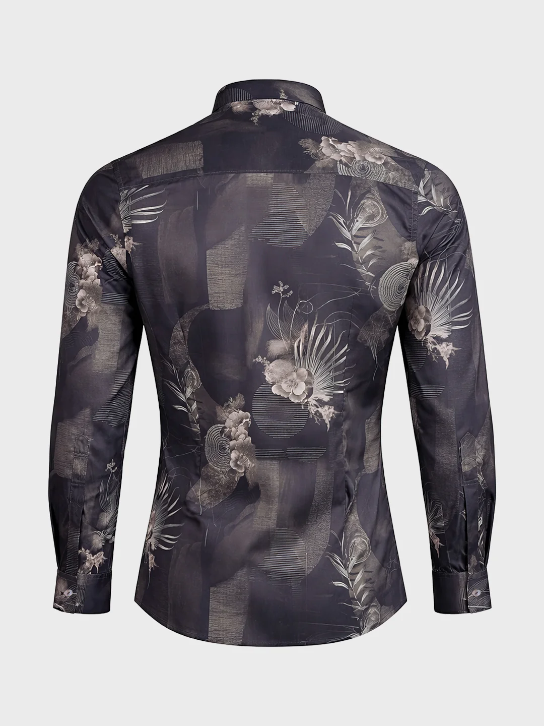 Men's Black Slim Fit Printed Party Wear Shirt - Image 6