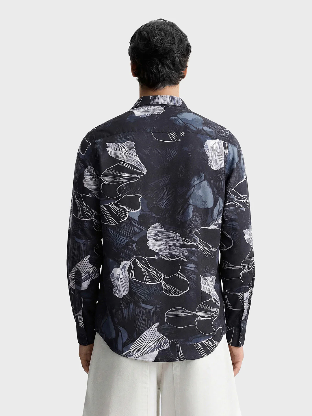 Men's Black Slim Fit Printed Party Wear Shirt - Image 2