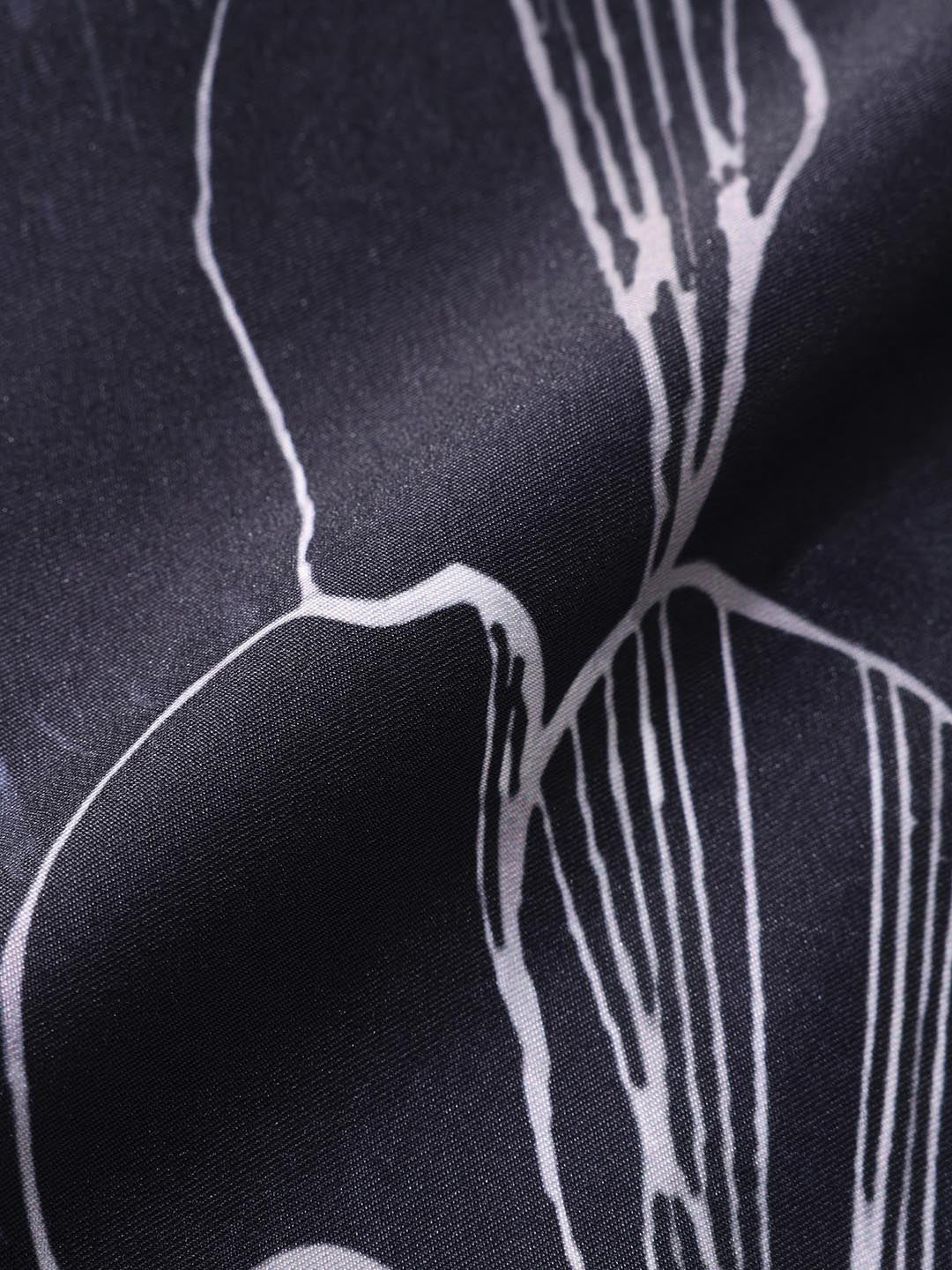 Men's Black Slim Fit Printed Party Wear Shirt - Image 6