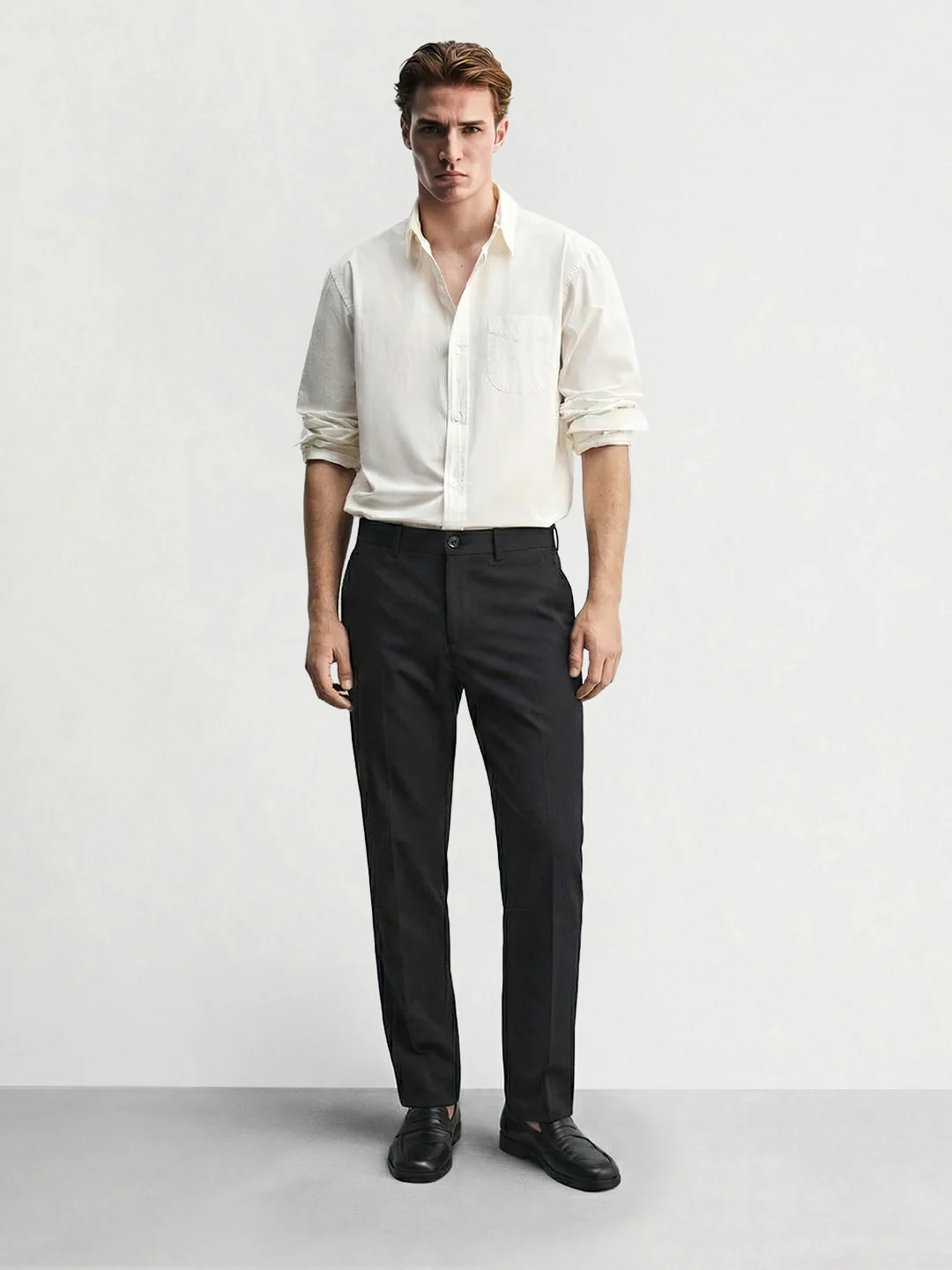 Men's Black Slim Fit Solid Casual Chinos - Image 4