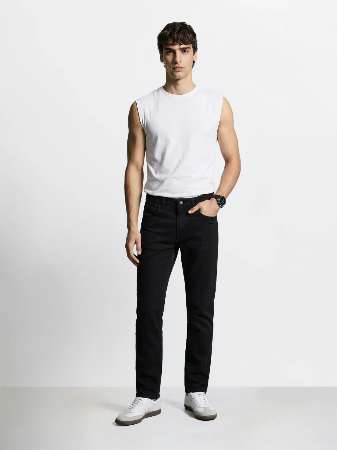 Men's Black Slim Fit Solid Casual Jeans - Image 4