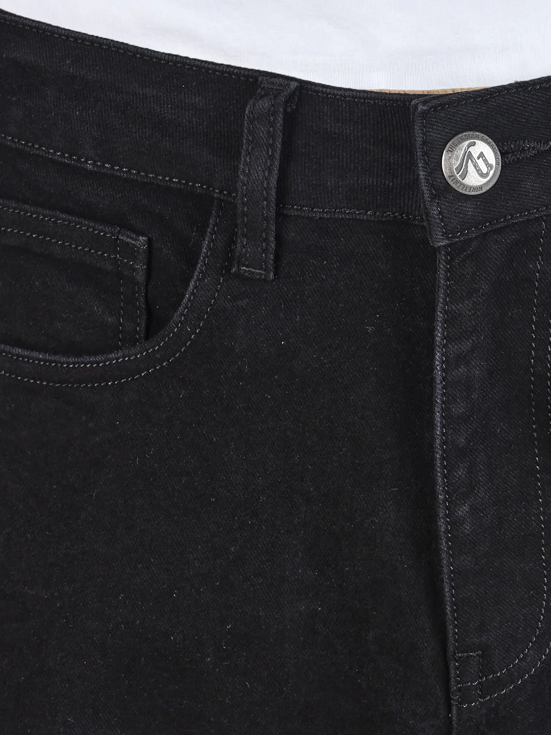 Men's Black Slim Fit Solid Casual Jeans - Image 8