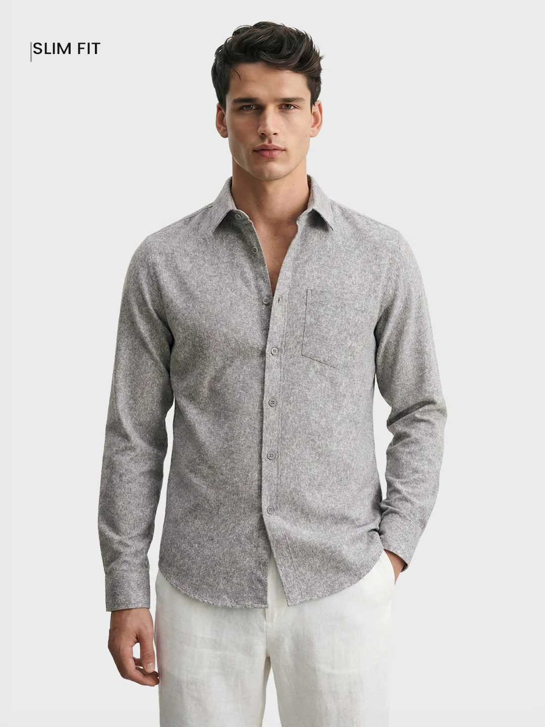 Men's Black Slim Fit Solid Casual Shirt - Image 2