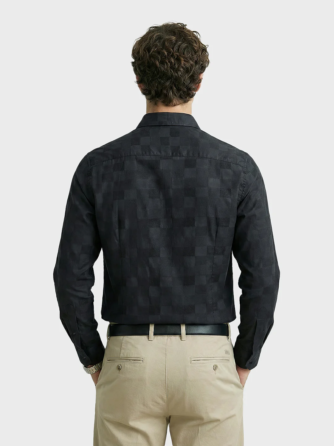 Men's Black Slim Fit Solid Casual Shirt - Image 4