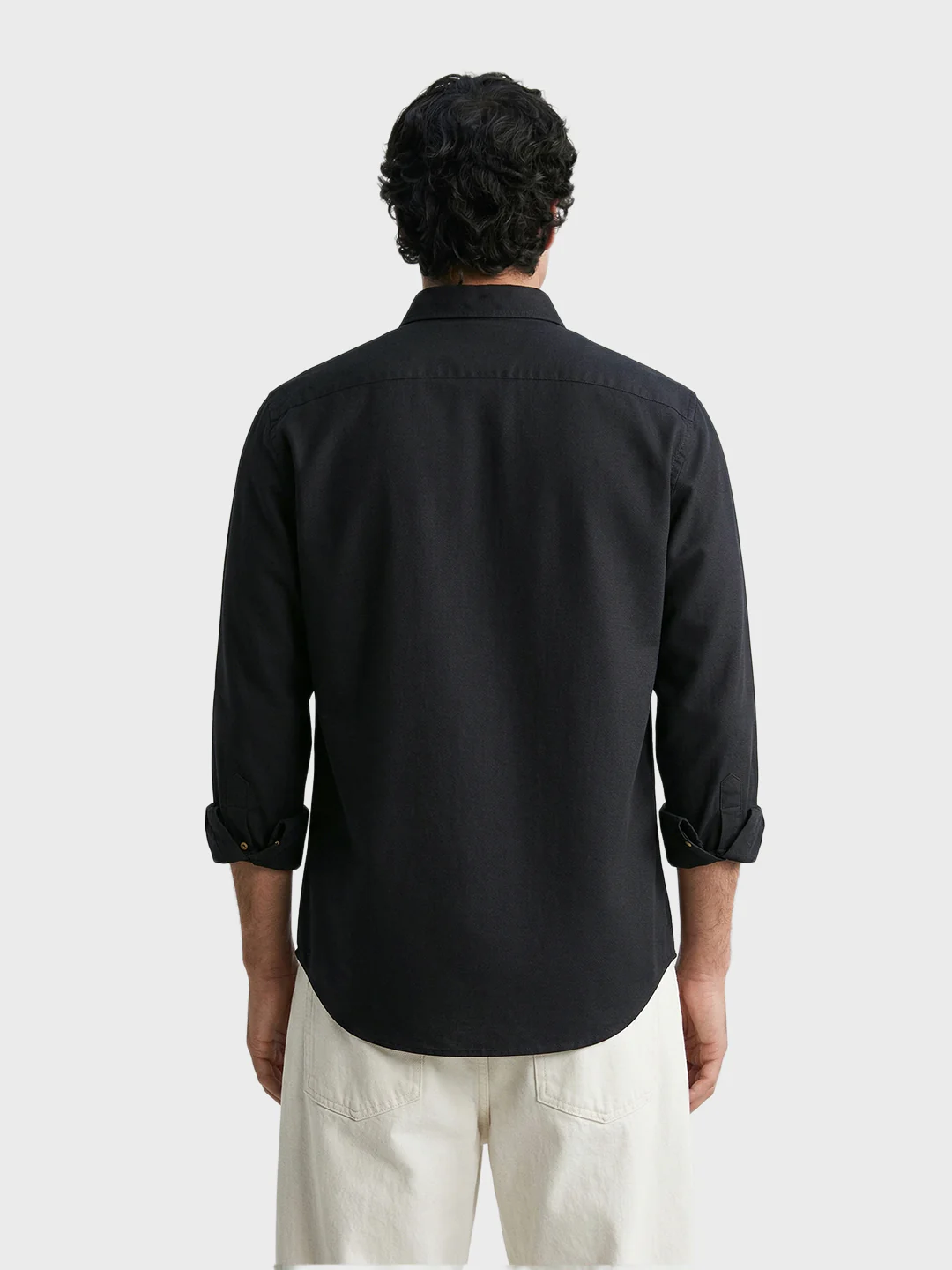 Men's Black Slim Fit Solid Casual Shirt - Image 5