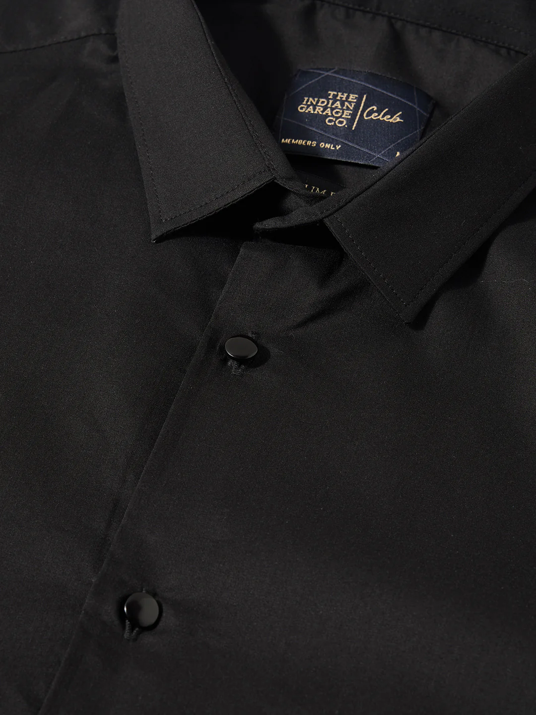 Men's Black Slim Fit Solid Casual Shirt - Image 3