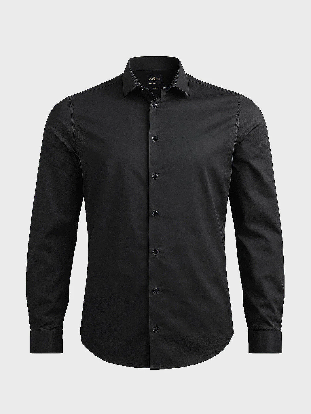 Men's Black Slim Fit Solid Casual Shirt - Image 5