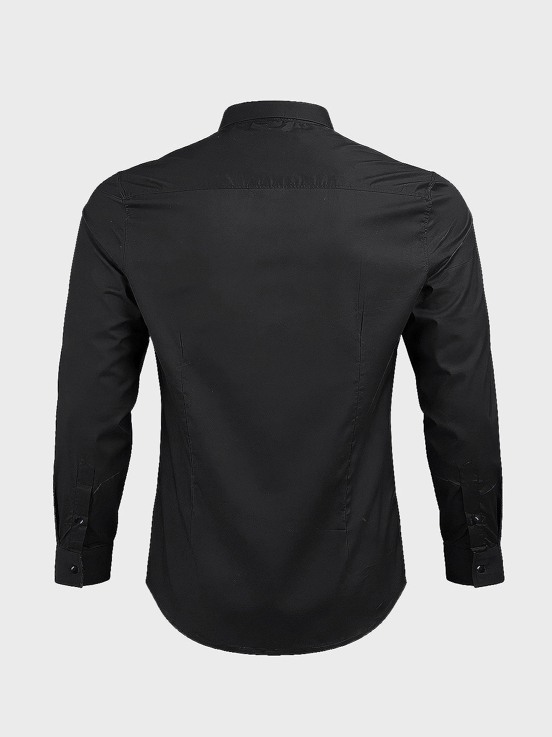 Men's Black Slim Fit Solid Casual Shirt - Image 6
