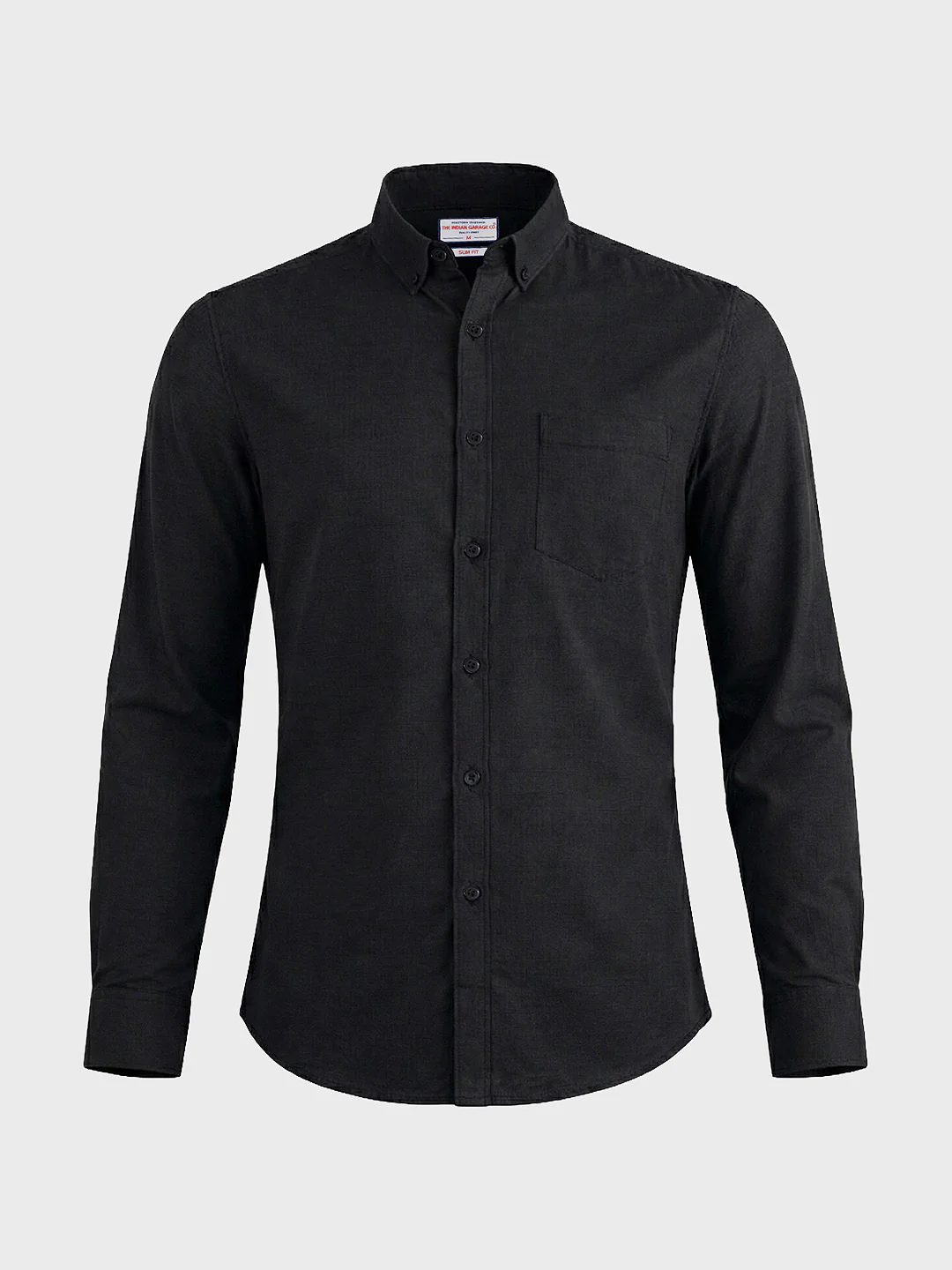 Men's Black Slim Fit Solid Casual Shirt - Image 5