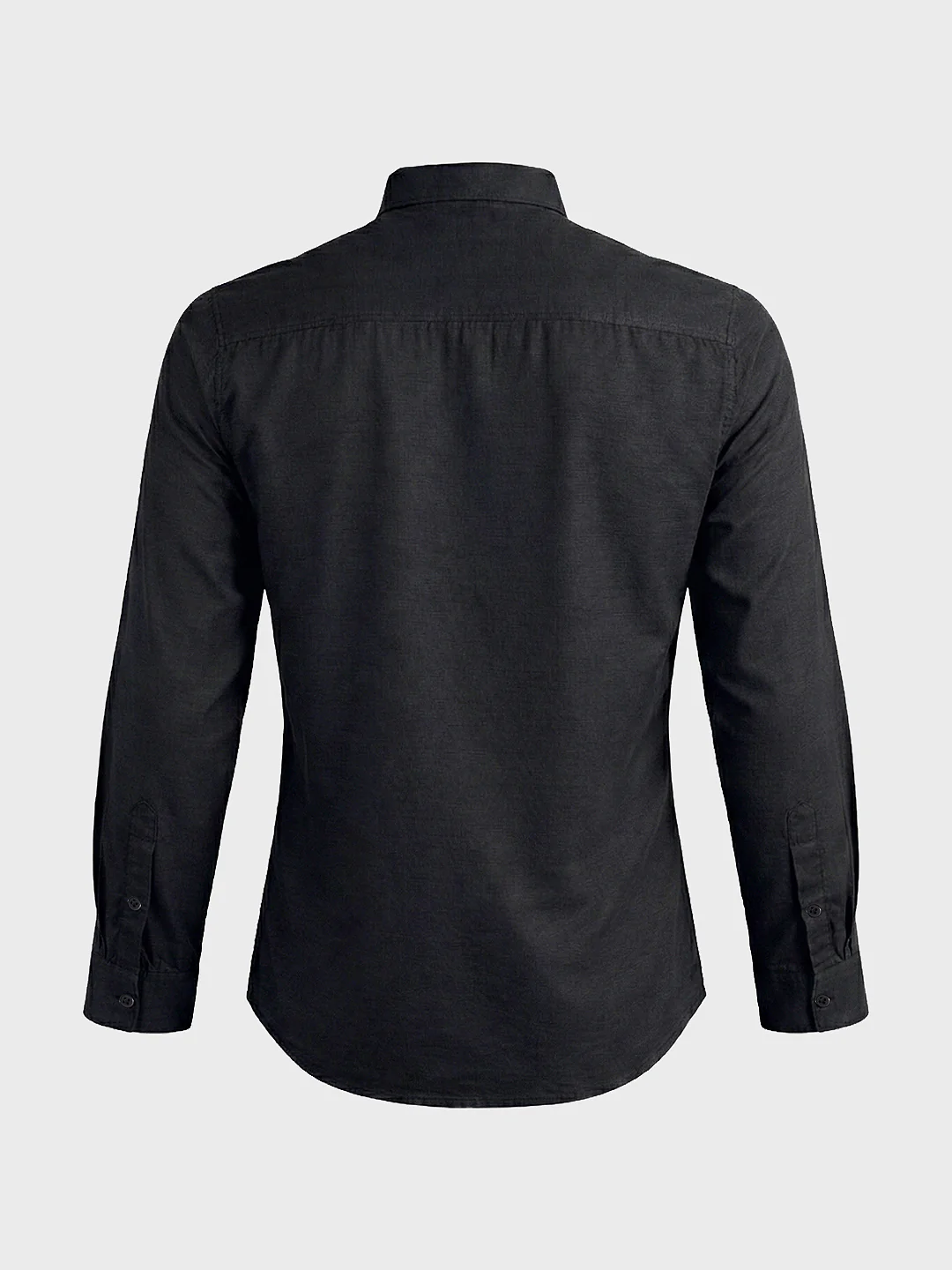 Men's Black Slim Fit Solid Casual Shirt - Image 6