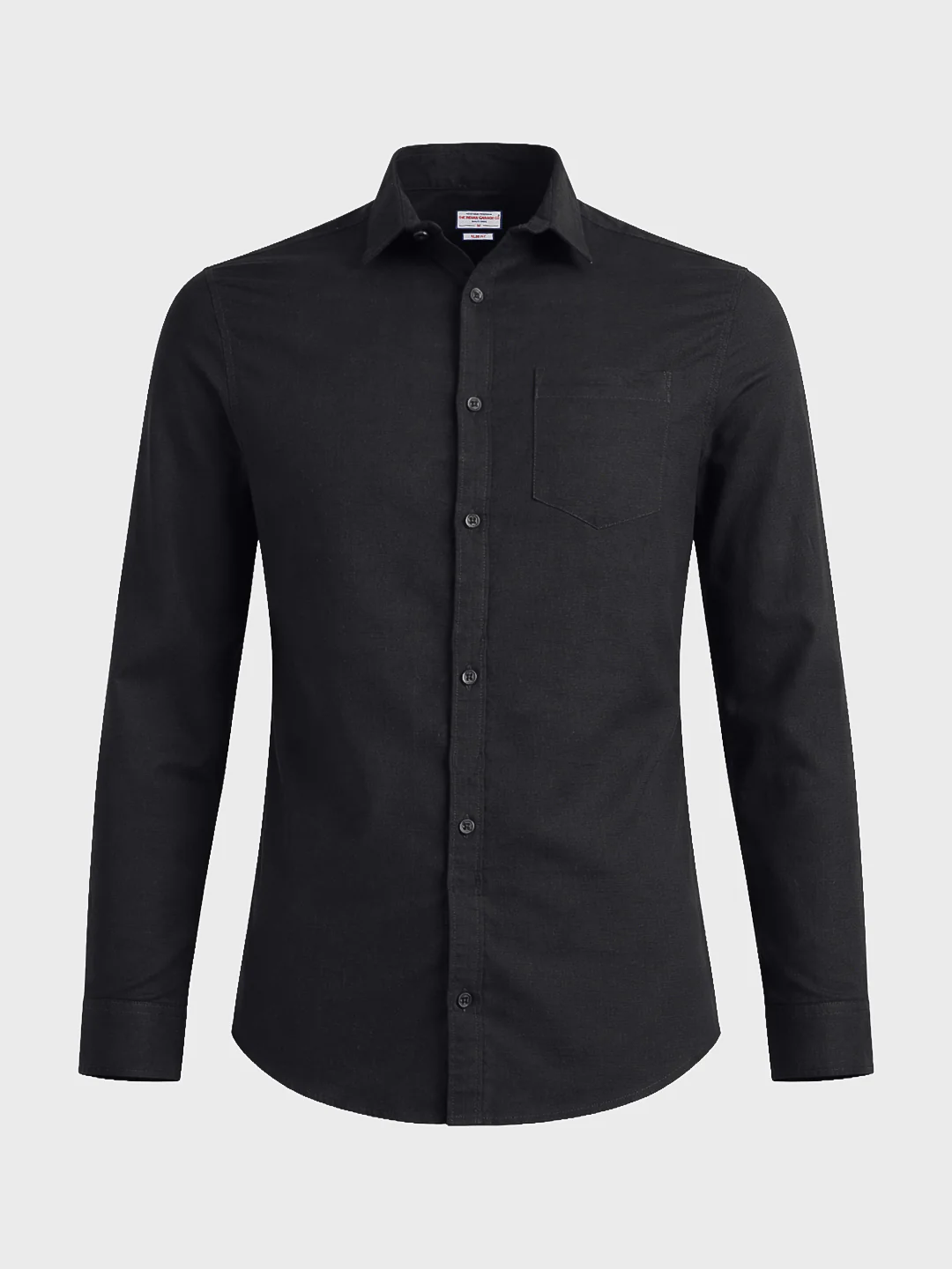 Men's Black Slim Fit Solid Casual Shirt - Image 6