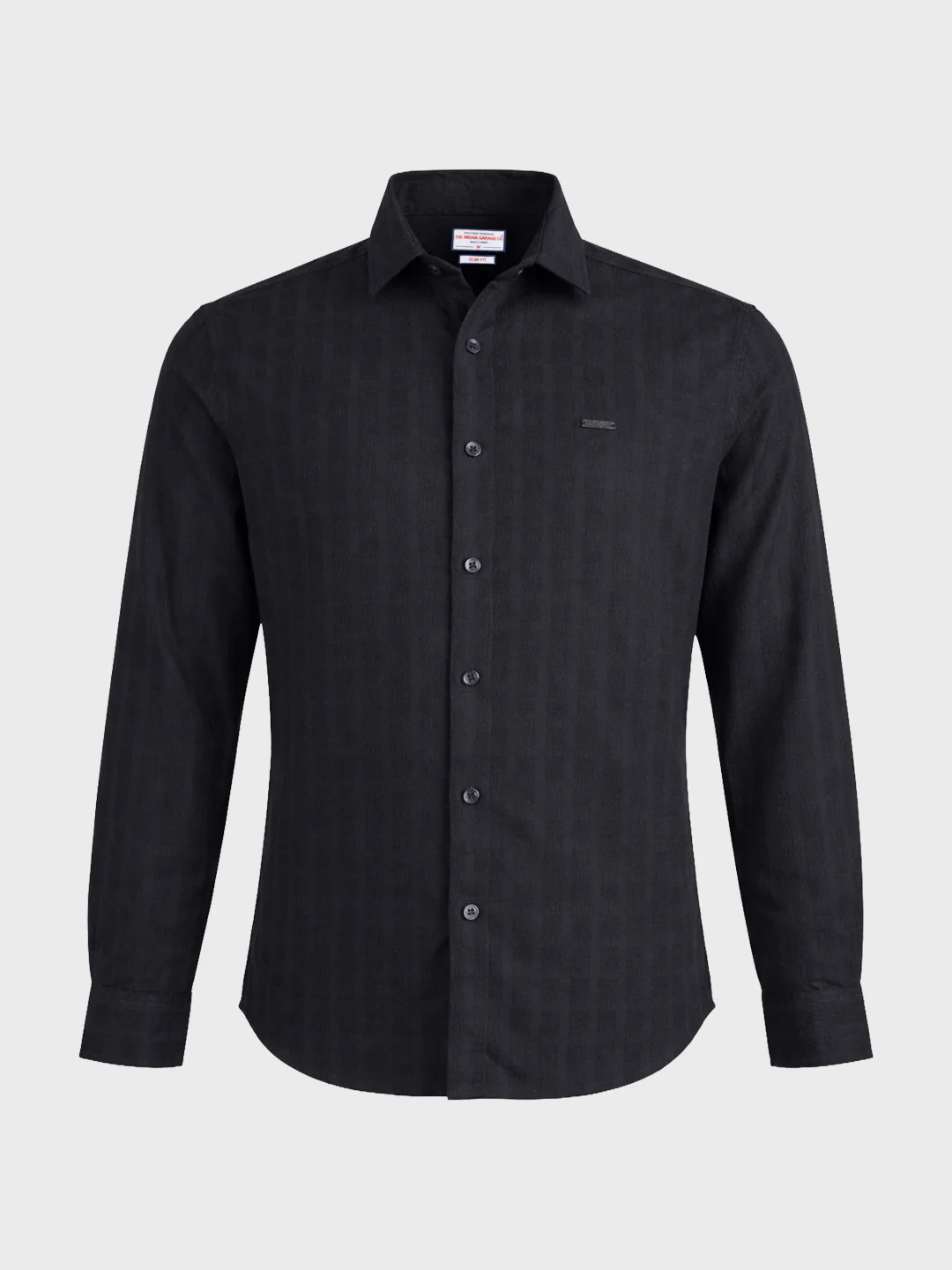 Men's Black Slim Fit Solid Casual Shirt - Image 6