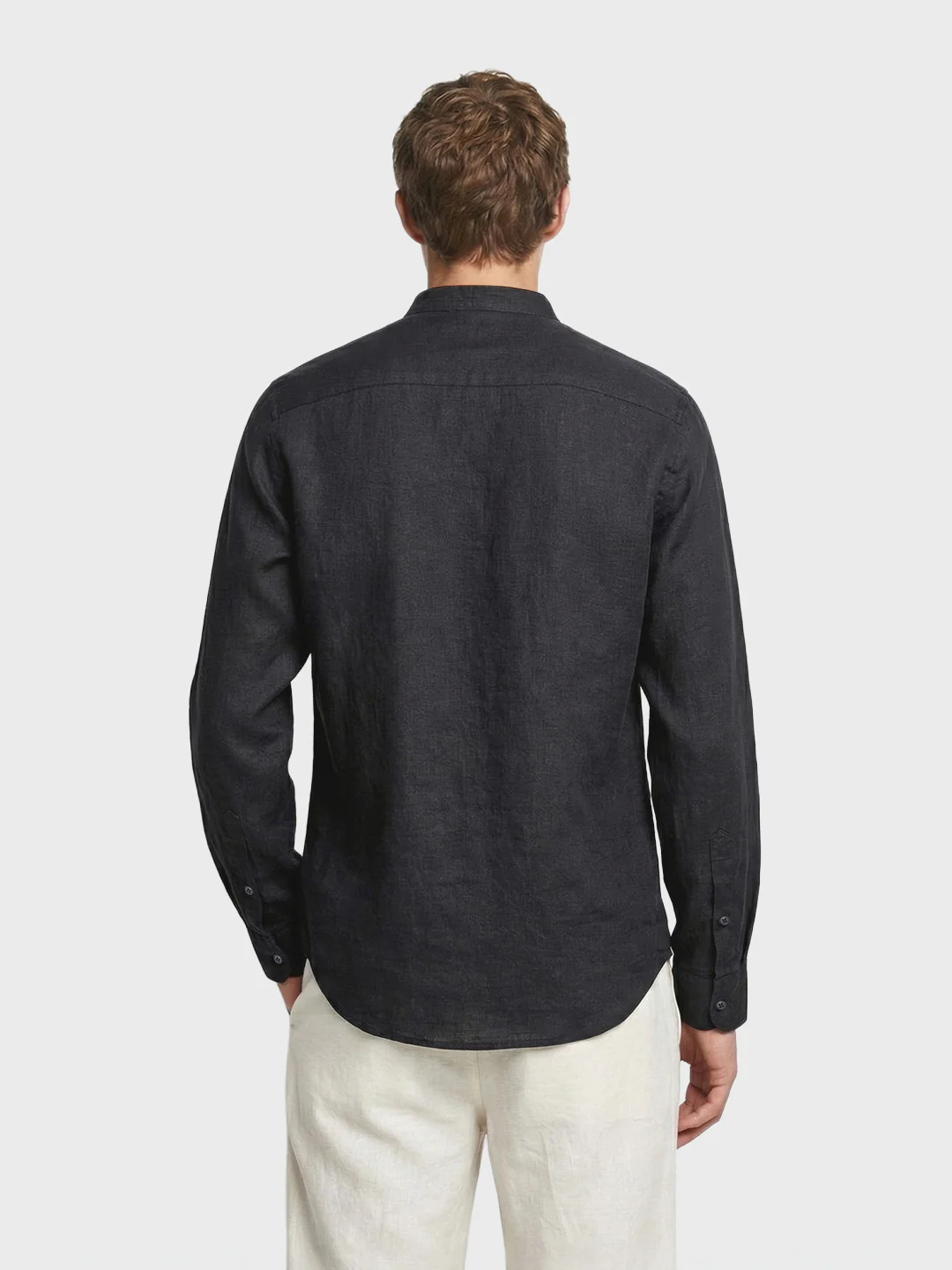 Men's Black Slim Fit Solid Casual Shirts - Image 5