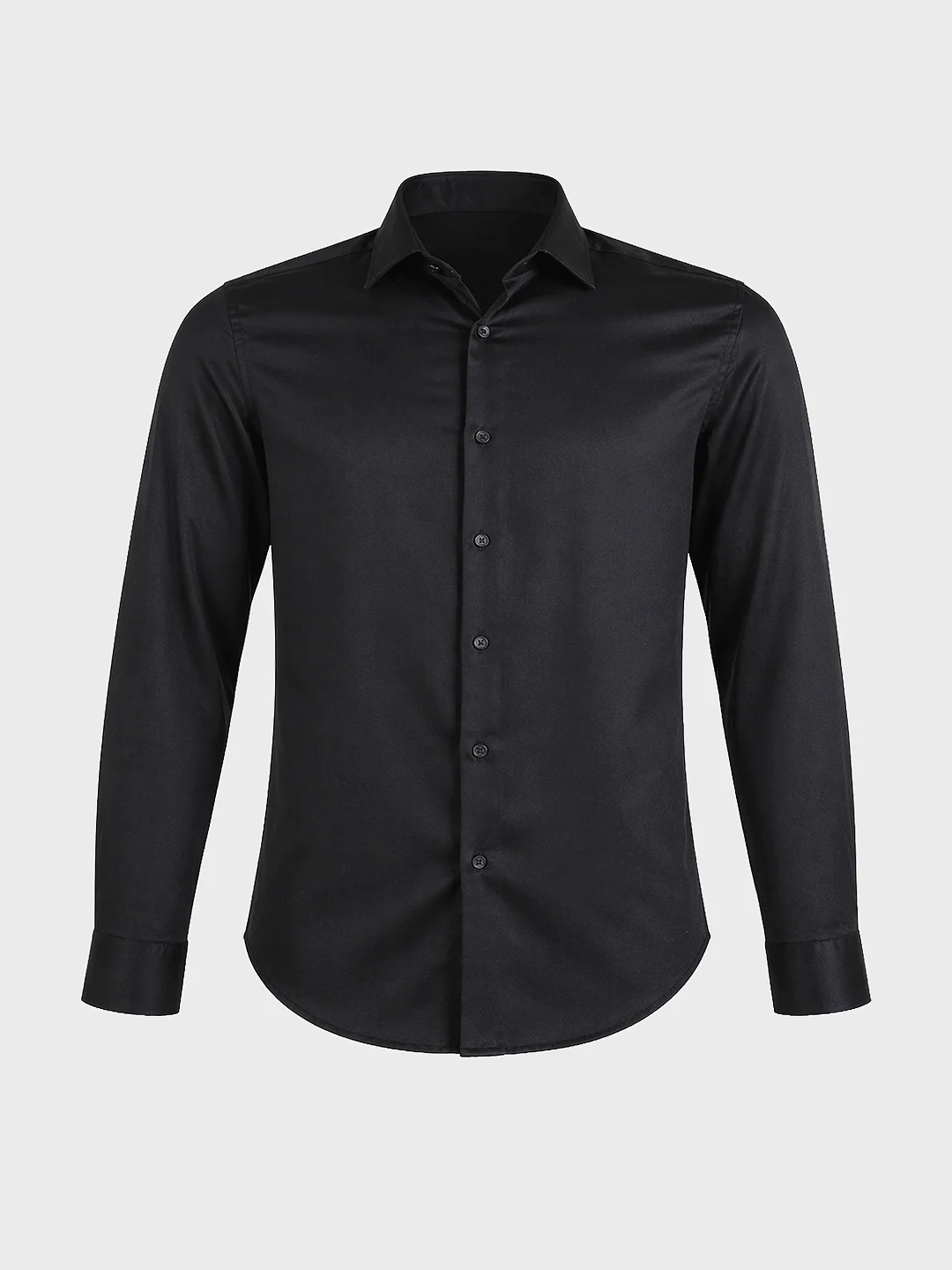 Men's Black Slim Fit Solid Casual Shirts - Image 6