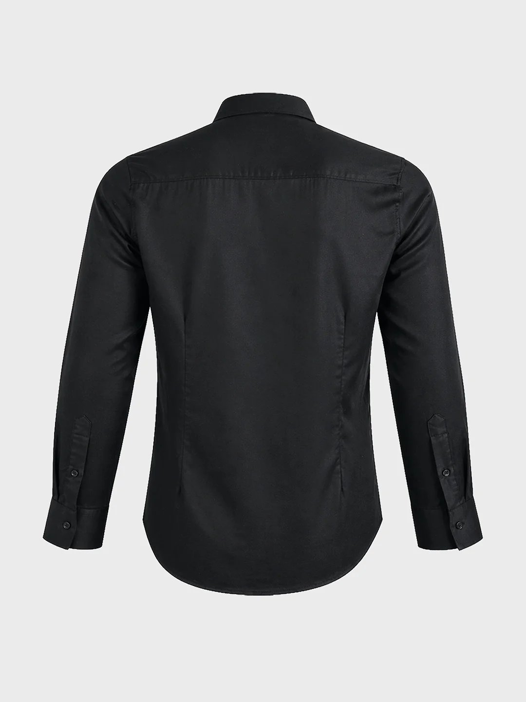 Men's Black Slim Fit Solid Casual Shirts - Image 7