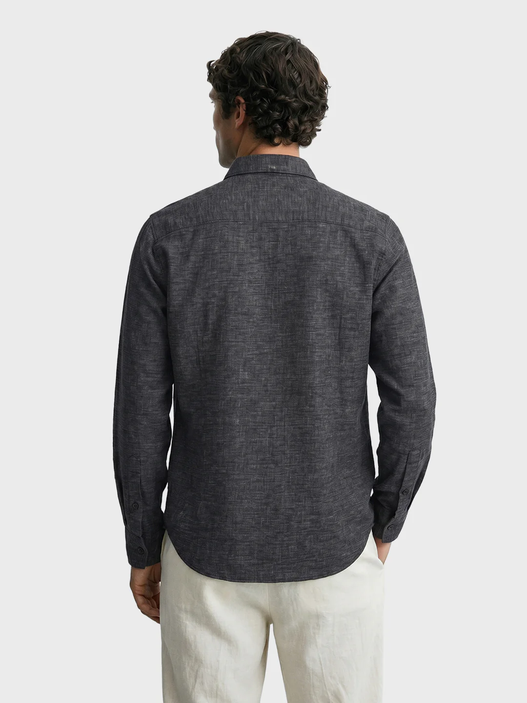 Men's Black Slim Fit Solid Casual Shirts - Image 5