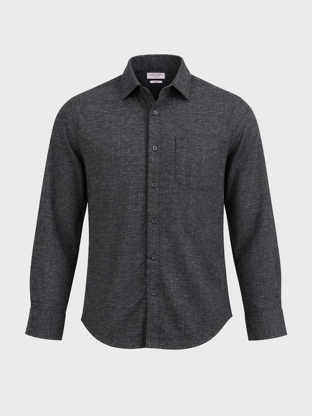 Men's Black Slim Fit Solid Casual Shirts - Image 6
