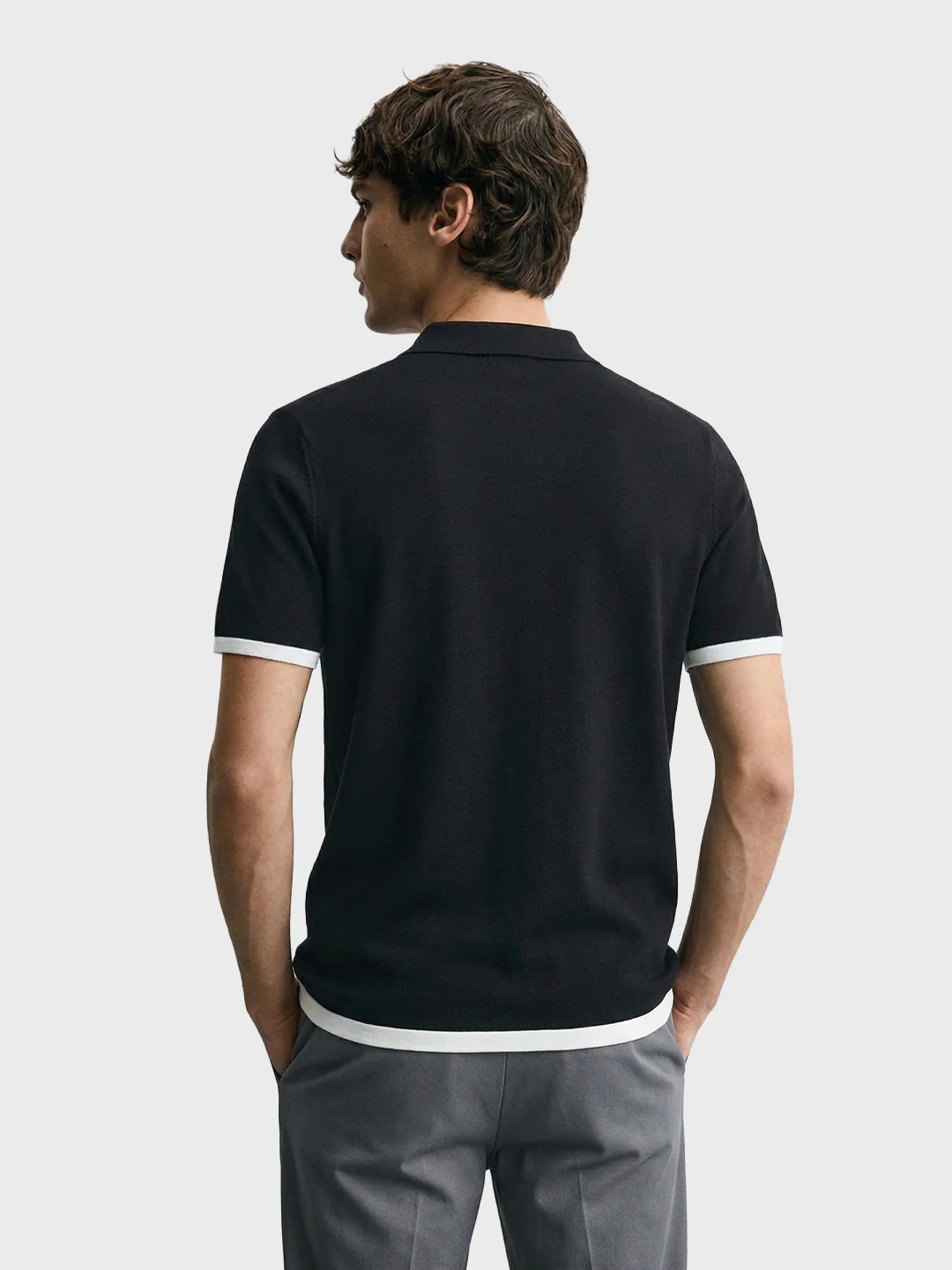 Men's Black Slim Fit Solid Casual T-Shirt - Image 4