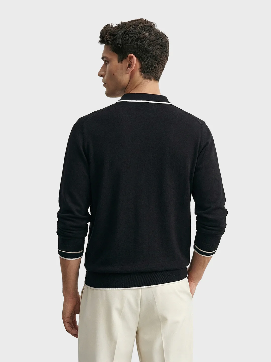 Men's Black Slim Fit Solid Casual T-Shirt - Image 4