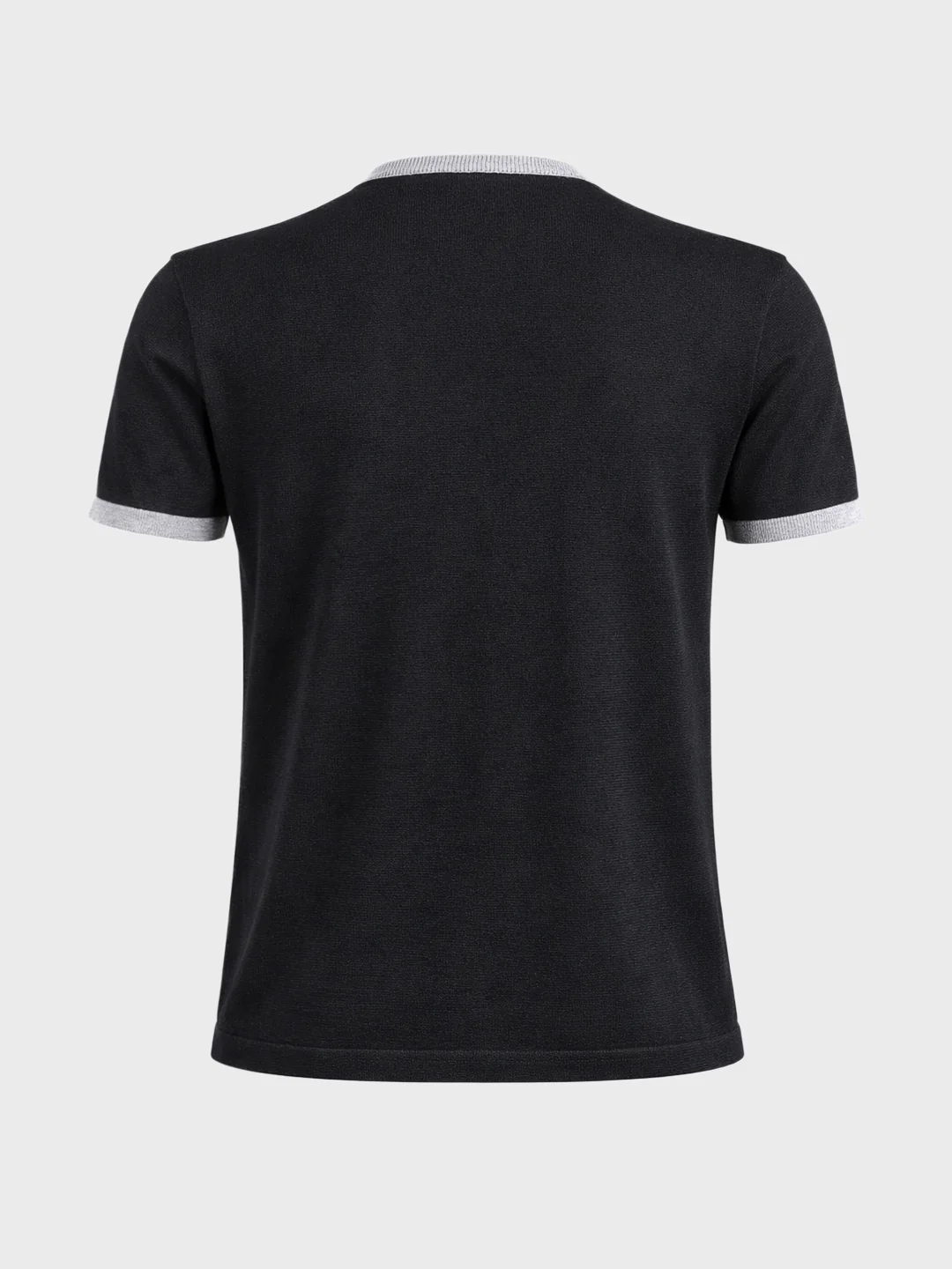 Men's Black Slim Fit Solid Casual T-Shirt - Image 7
