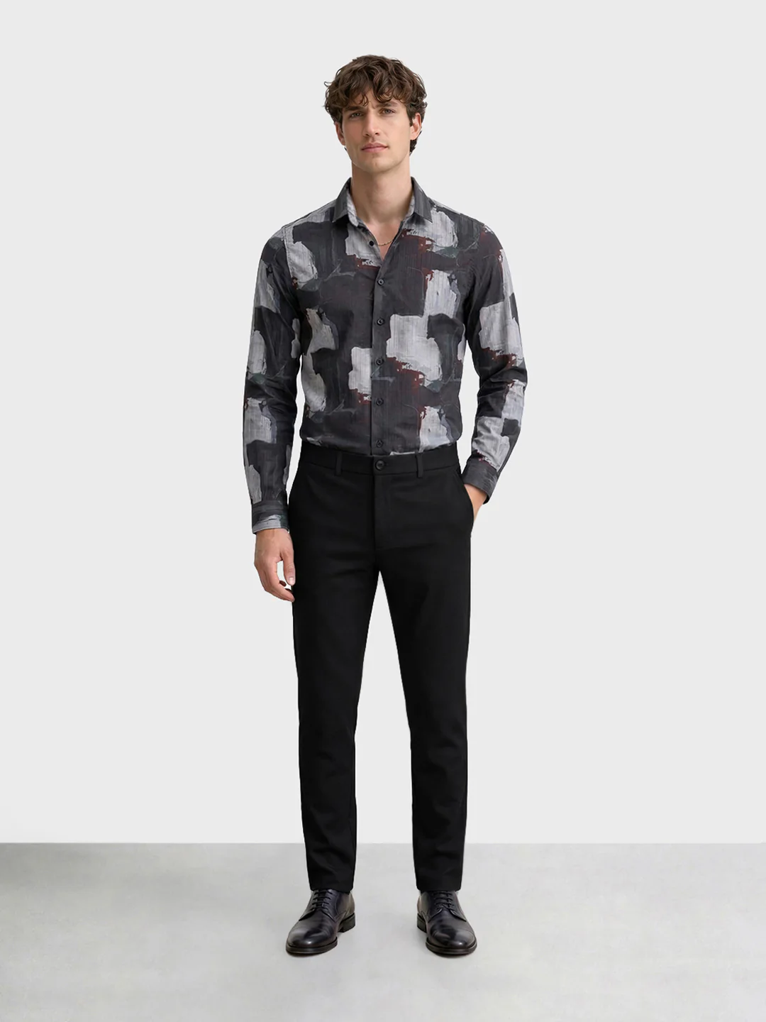 Men's Black Slim Fit Solid Formal Chinos - Image 5