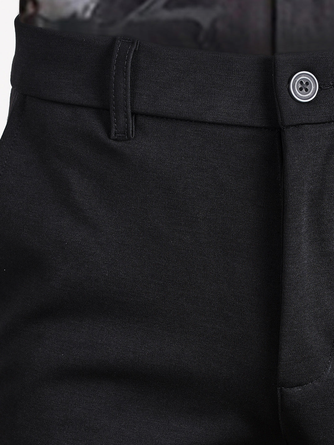 Men's Black Slim Fit Solid Formal Chinos - Image 8