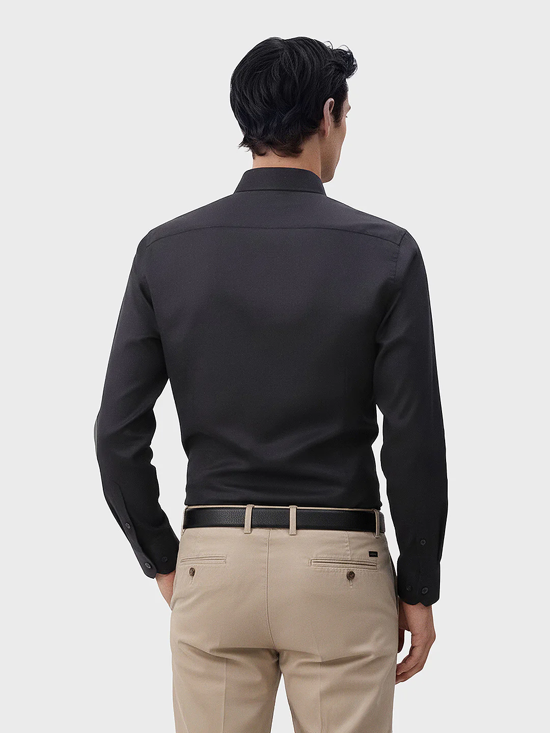 Men's Black Slim Fit Solid Formal Shirt - Image 2