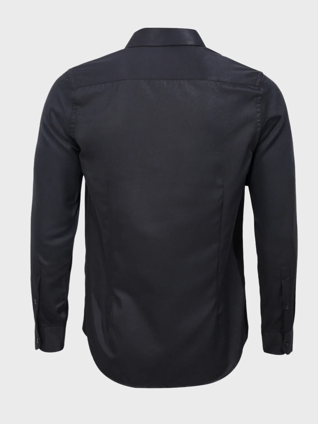Men's Black Slim Fit Solid Formal Shirt - Image 4
