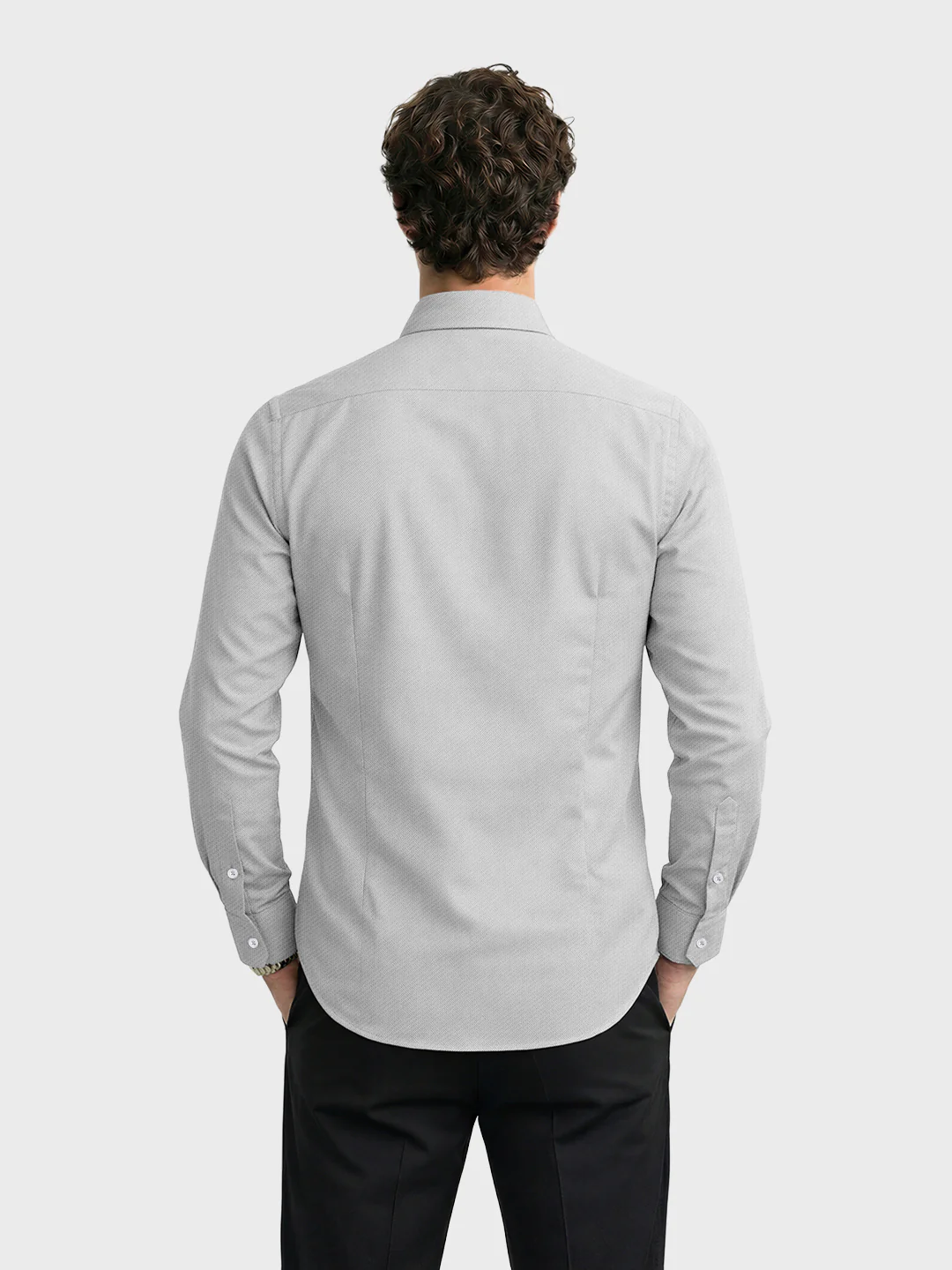Men's Black Slim Fit Solid Formal Shirt - Image 3