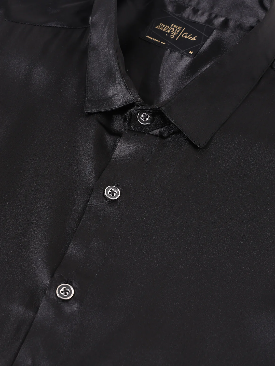 Men's Black Slim Fit Solid Party Wear Shirt - Image 3