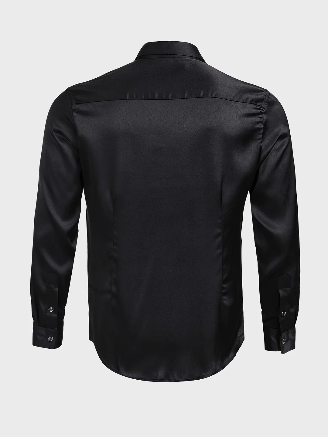 Men's Black Slim Fit Solid Party Wear Shirt - Image 5