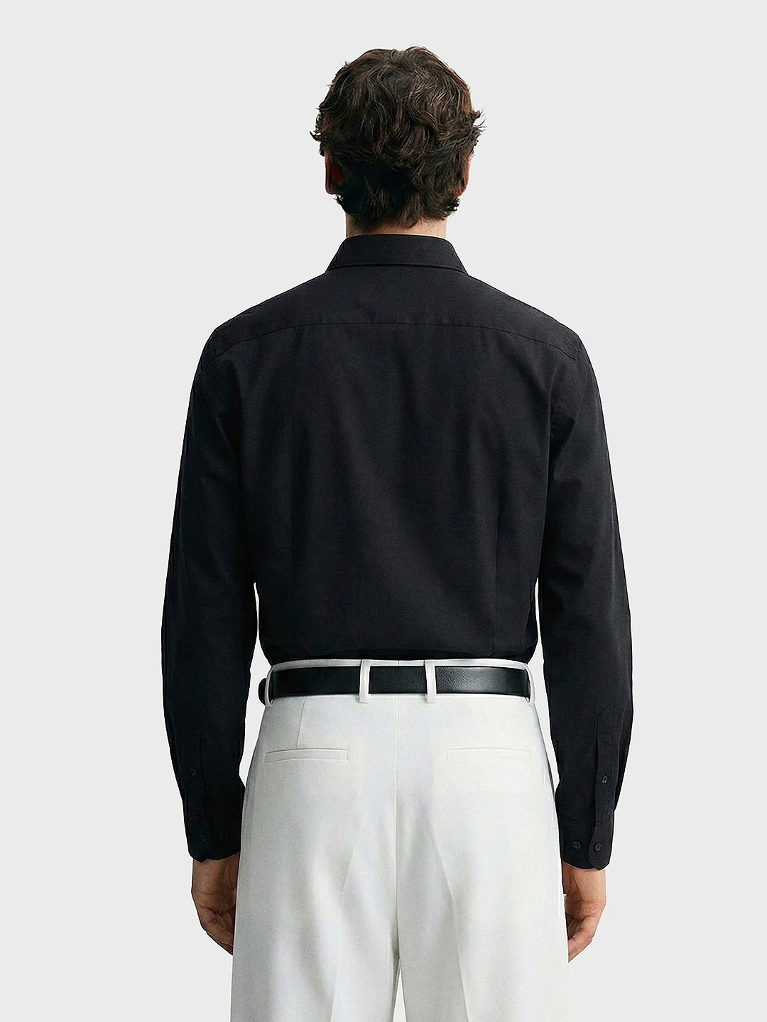 Men's Black Slim Fit Solid Party Wear Shirt - Image 2