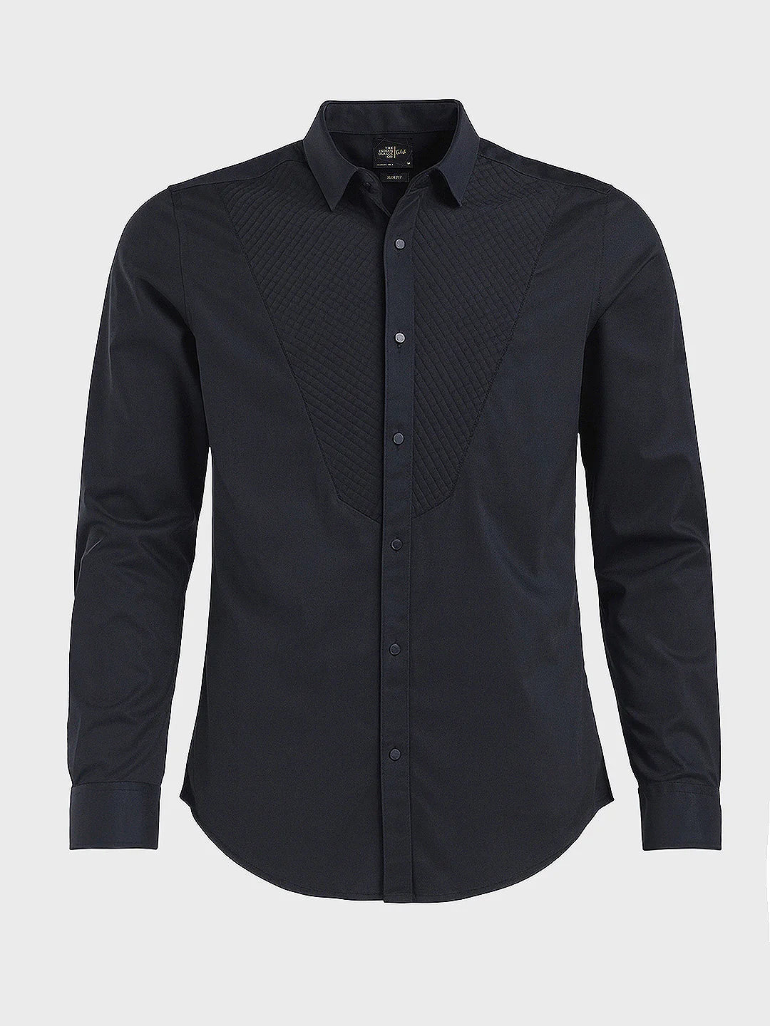 Men's Black Slim Fit Solid Party Wear Shirt - Image 4