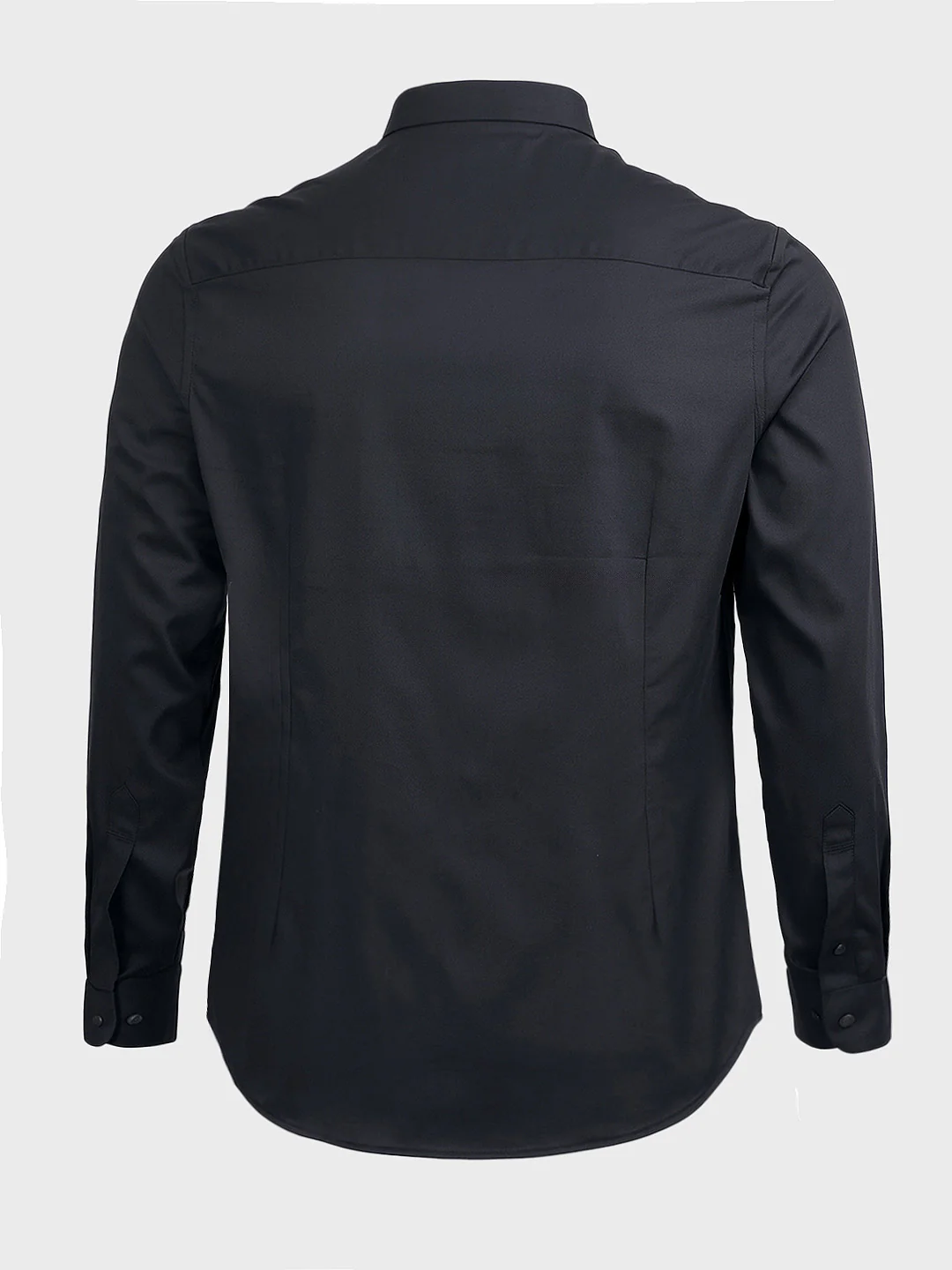 Men's Black Slim Fit Solid Party Wear Shirt - Image 5