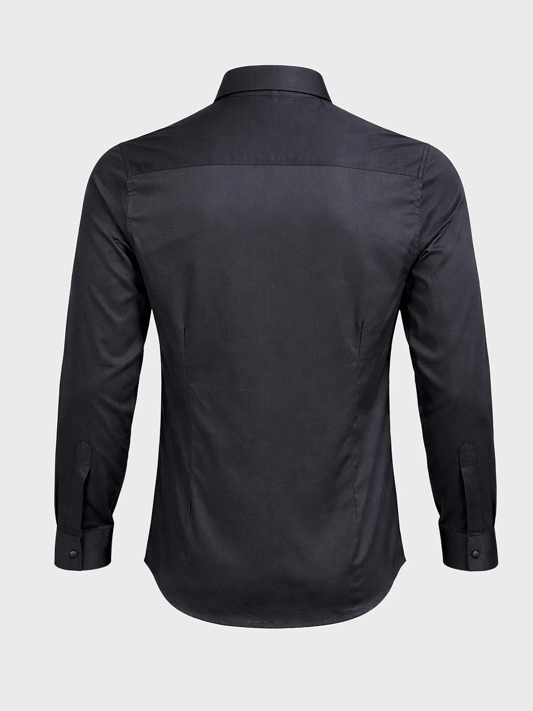Men's Black Slim Fit Solid Party Wear Shirt - Image 5