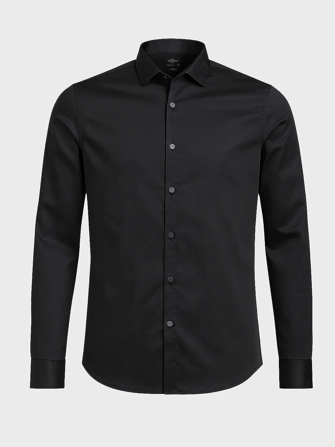 Men's Black Slim Fit Solid Party Wear Shirt - Image 3