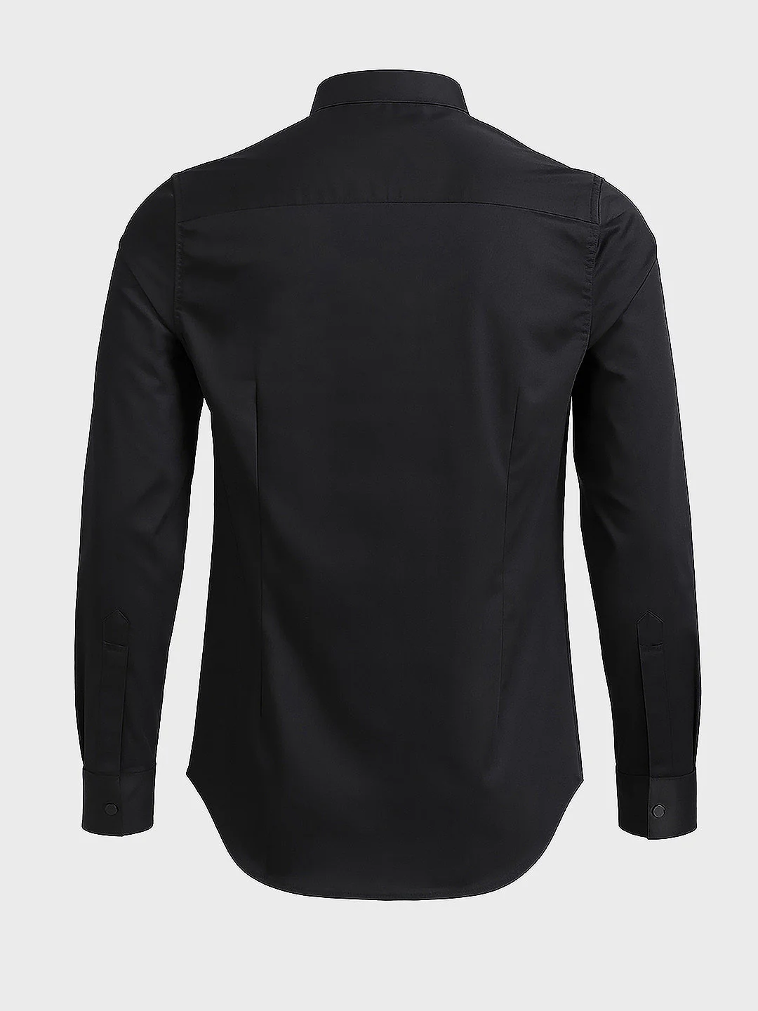 Men's Black Slim Fit Solid Party Wear Shirt - Image 4