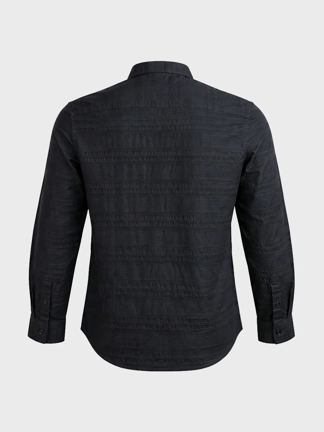 Men's Black Slim Fit Striped Casual Shirt - Image 7