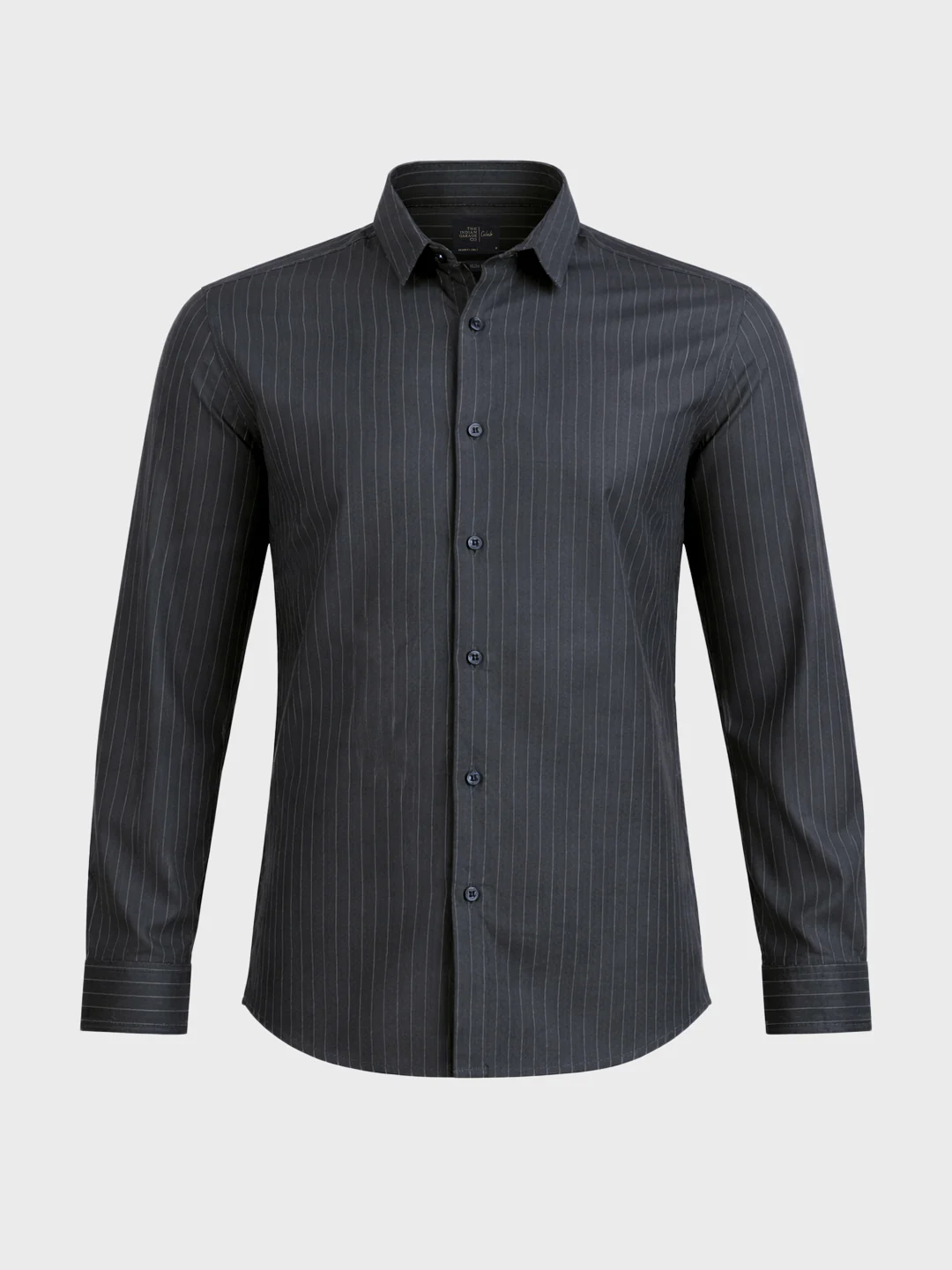 Men's Black Slim Fit Striped Casual Shirts - Image 5