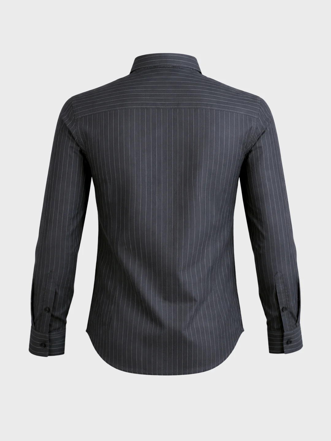 Men's Black Slim Fit Striped Casual Shirts - Image 6