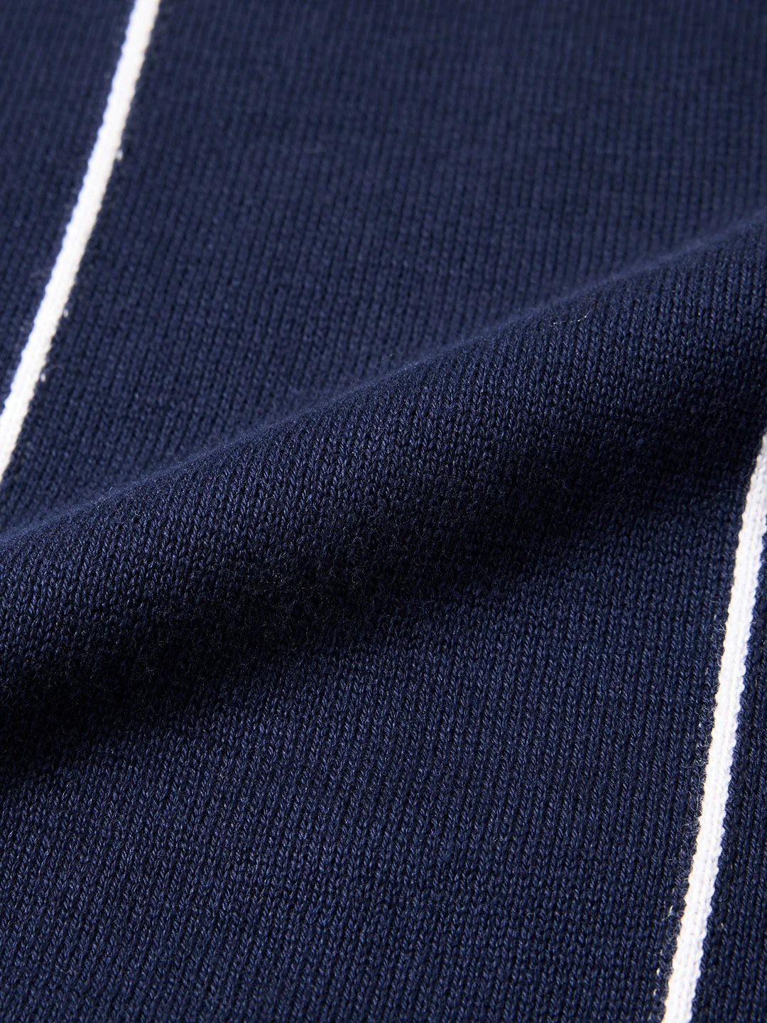 Men's Navy Blue Slim Fit Striped Flat Knit T-Shirt - Image 7