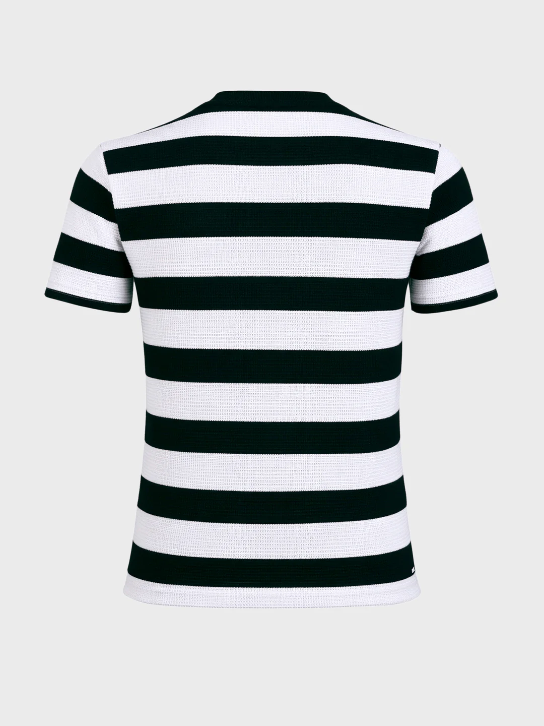 Men's Black Slim Fit Striped Casual T-Shirt - Image 7