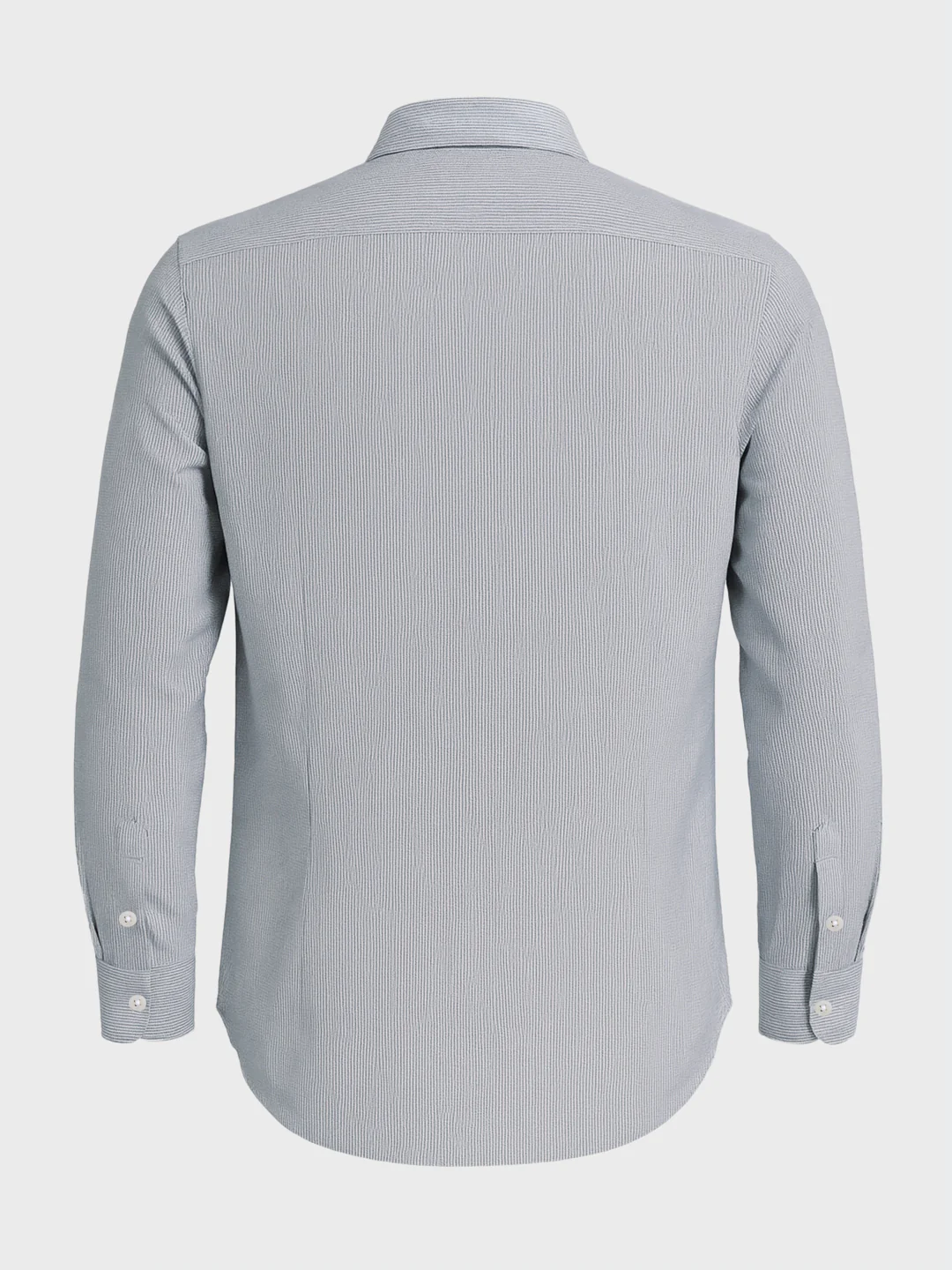 Men's Black Slim Fit Striped Formal Shirt - Image 5