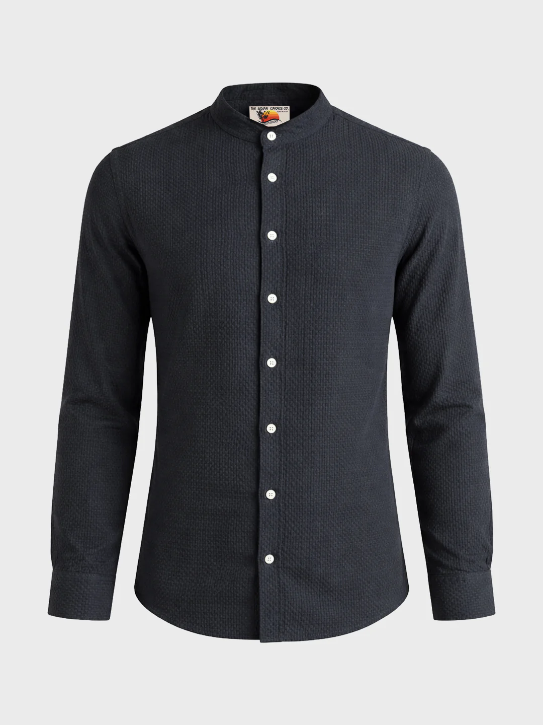 Men's Black Slim Fit Textured Casual Shirt - Image 5