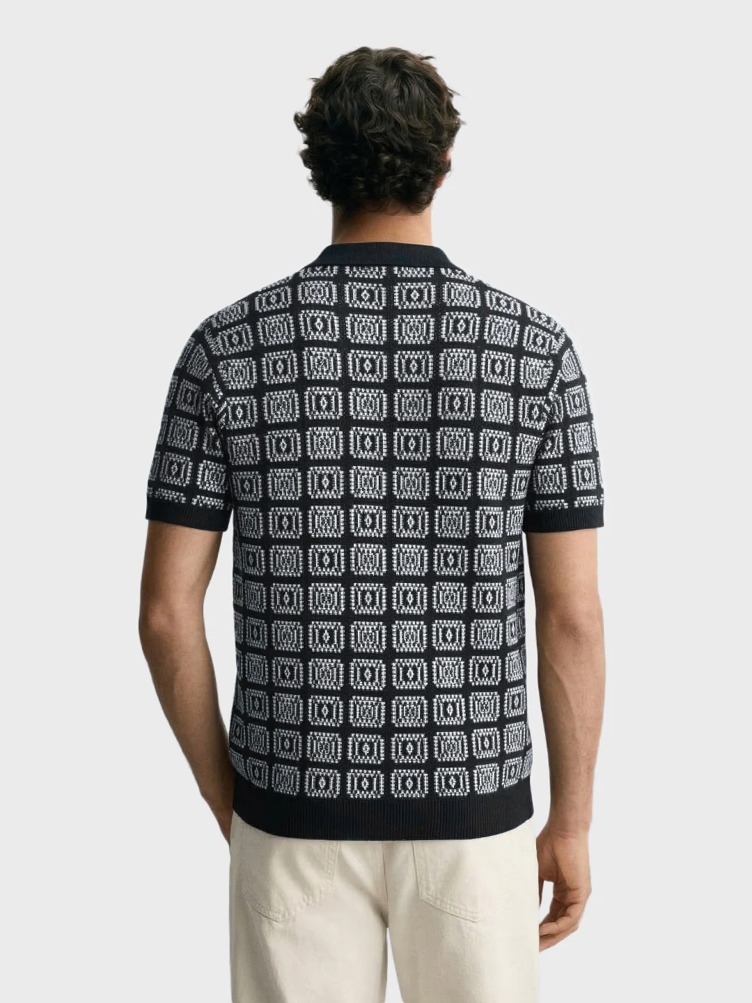 Men's Black Slim Fit Textured Casual Shirt - Image 5
