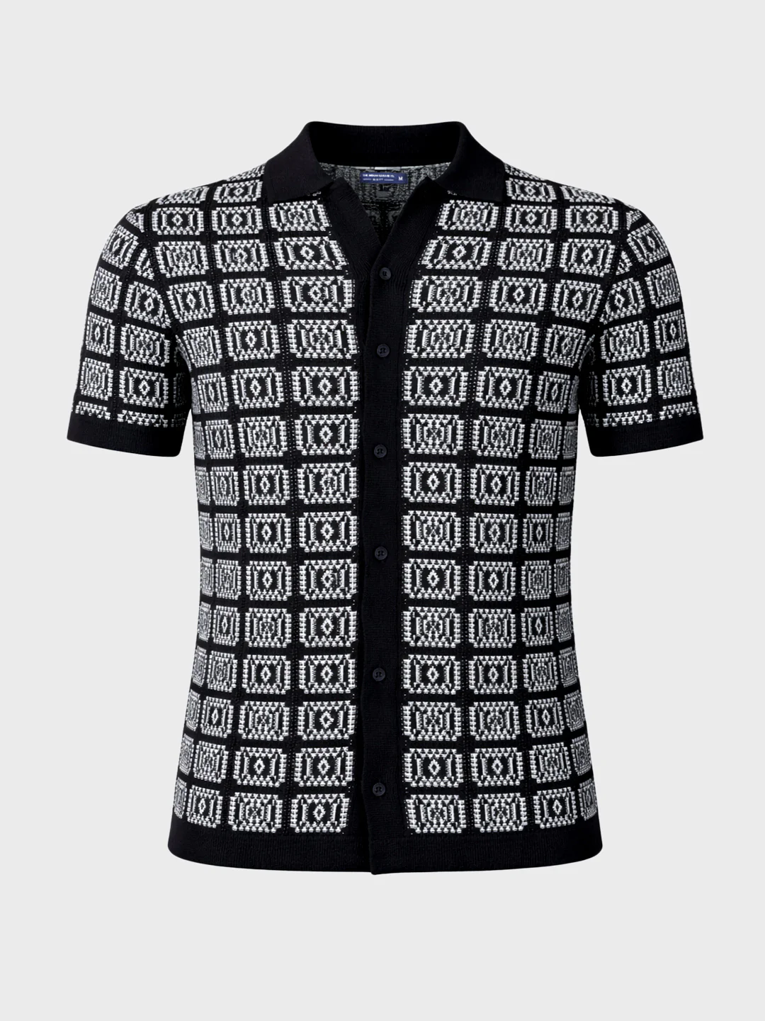 Men's Black Slim Fit Textured Casual Shirt - Image 6