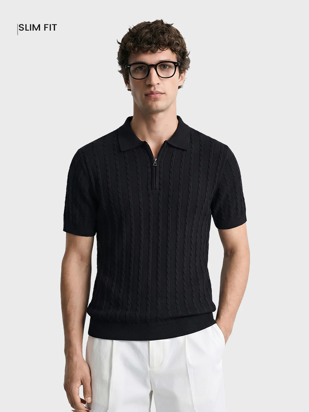 Men's Black Slim Fit Solid Casual T-Shirt - Image 2
