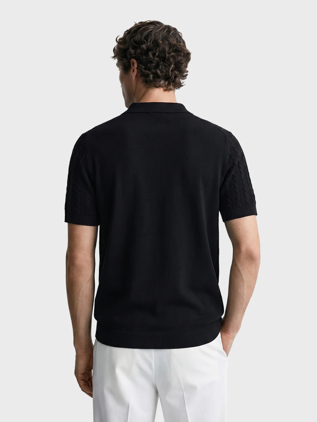Men's Black Slim Fit Solid Casual T-Shirt - Image 4
