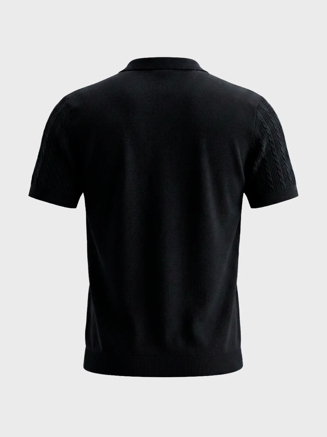 Men's Black Slim Fit Solid Casual T-Shirt - Image 6